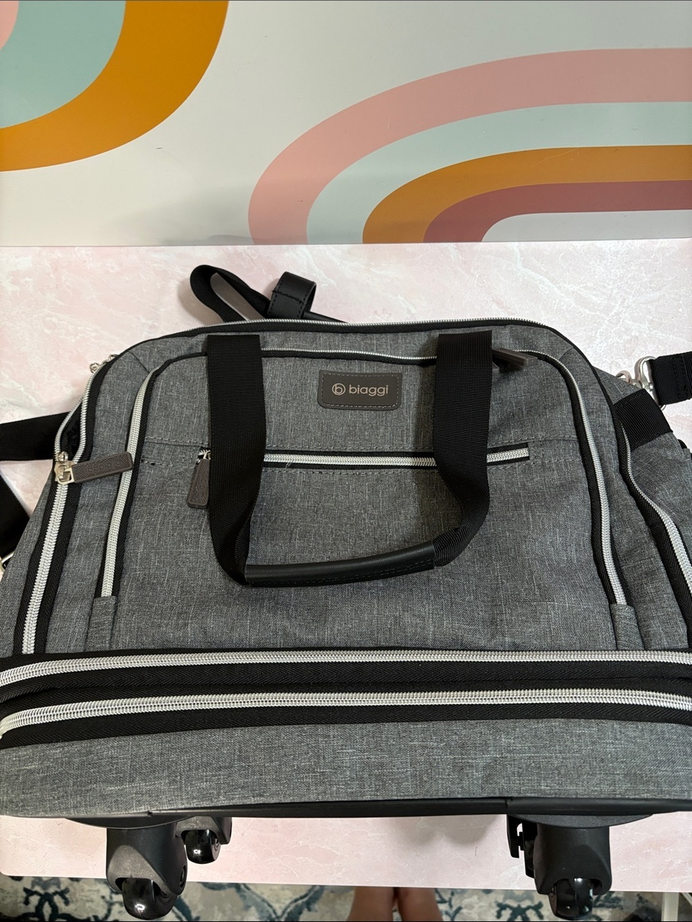 Biaggi Grey Rolling Travel Bag Unisex